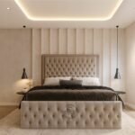 Dover Tufted Upholstered Bed | Button Design with Ottoman Storage (Optional)