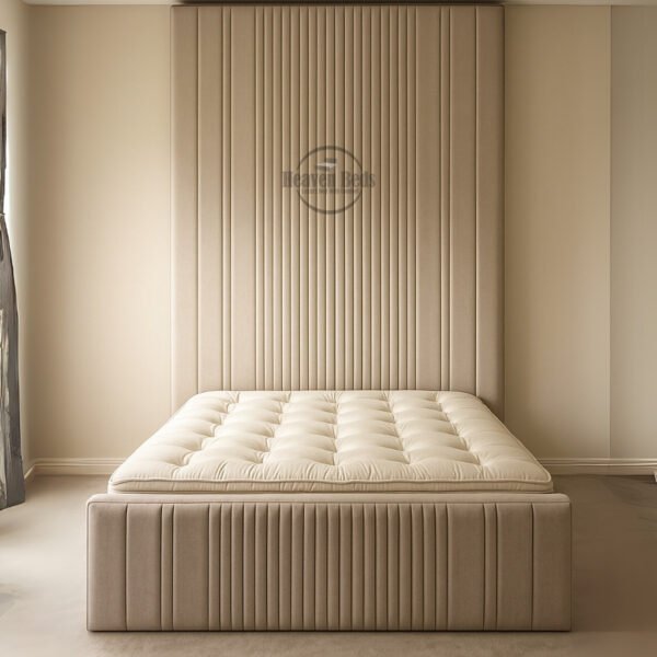 Adrians Luxury Bed – Tall Fluted Headboard Bed in Two Pieces