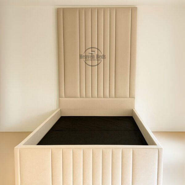 Highland Bed – Tall Fluted Headboard Upholstered Bed