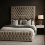 Snooze Hub Upholstered Ottoman Bed with Tall Tufted Headboard
