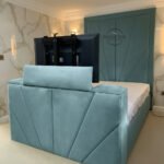 Starry TV Bed Frame with High Two-Piece Headboard (27″–60″)