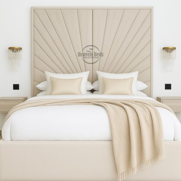 Twilight Upholstered Bed with Tall Two-Piece Headboard