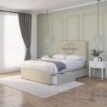 Heaven Platinum Divan Bed with Storage & Drawers | Beige Upholstered